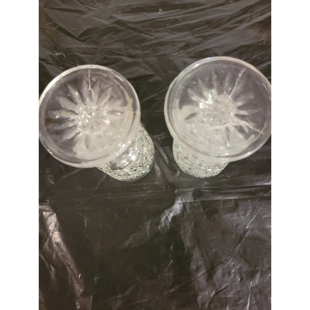 Two Anchor Hocking Wexford Diamond Glass 4.5